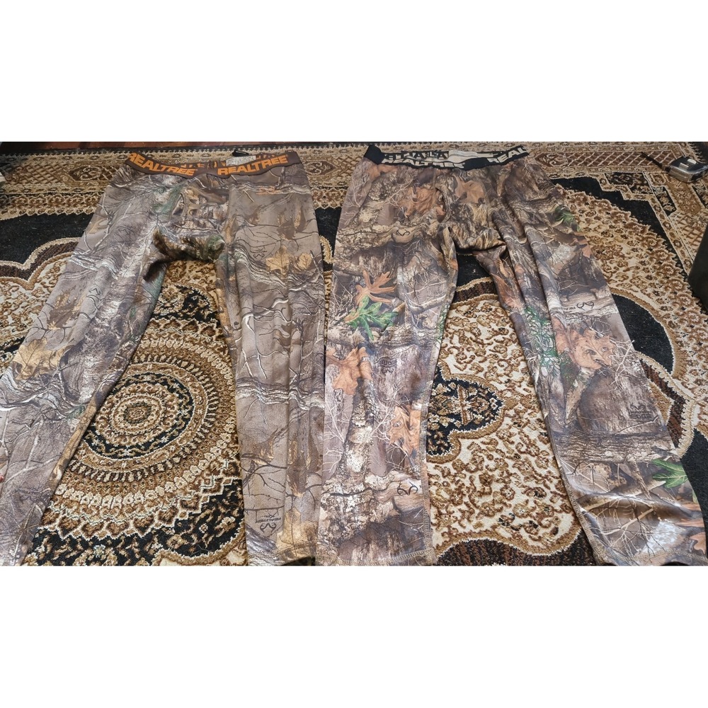 Realtree Camo Base Layer Pants Lot (2) M 32/34 Hunting Thermals 🦌🌲
